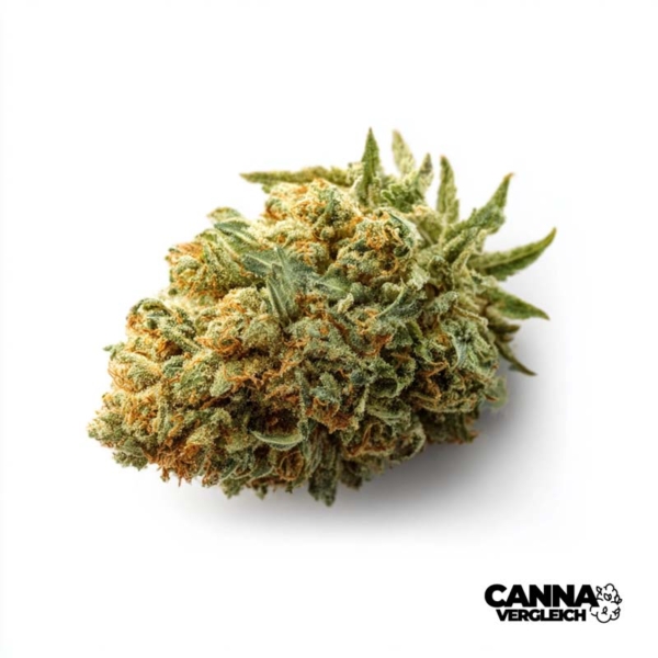 Cannabisblüte auf weißem Hintergrund